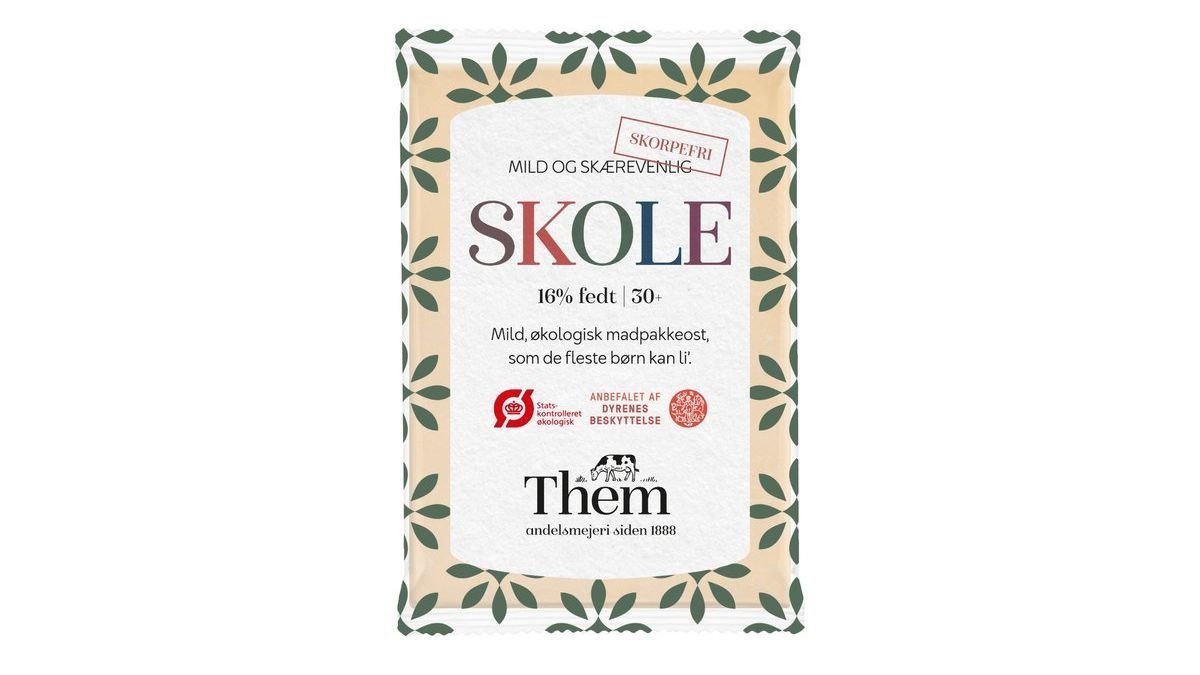 Skoleost 30+ Mellemlagret øko. Them 500 g