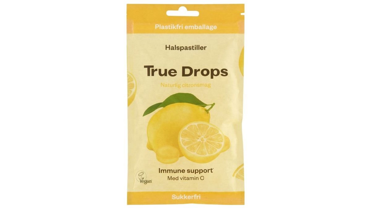 Drops lemon sukkerfri, True 70 g