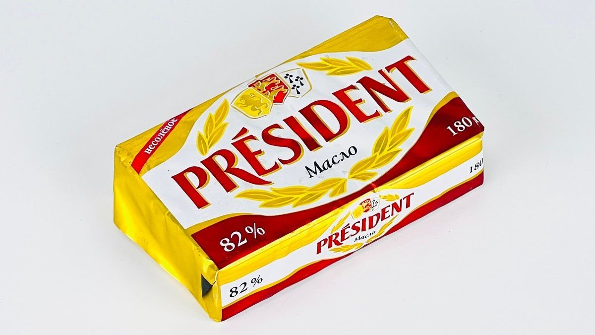 Масло сливочное President несолёное 82%, 180 г
