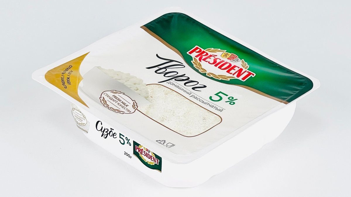 Творог President 5% рассыпчатый, 200 г