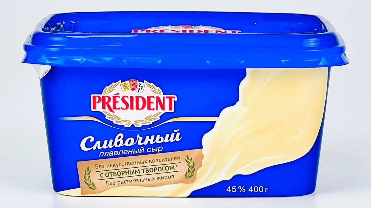 President сливочный плавленый сыр 45%, 400 г