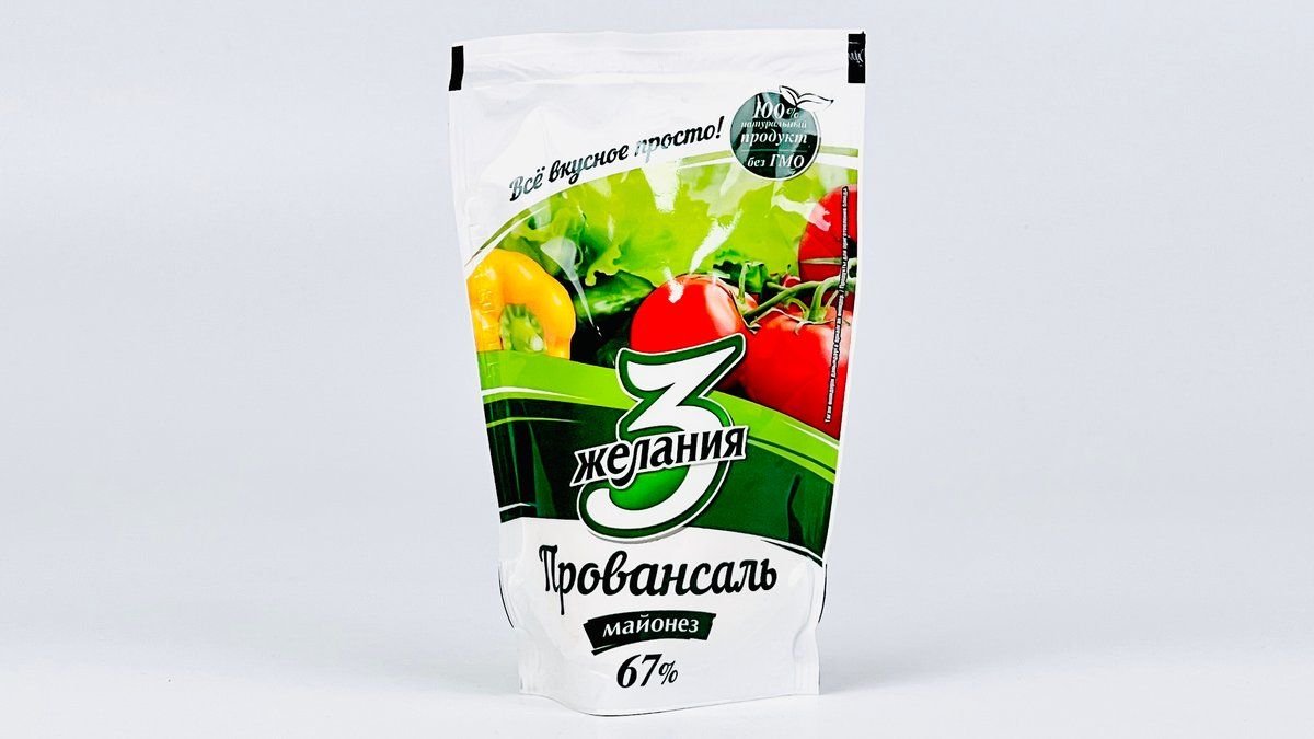 Майонез 3 Желания провансаль 67%, 190 г дой пак