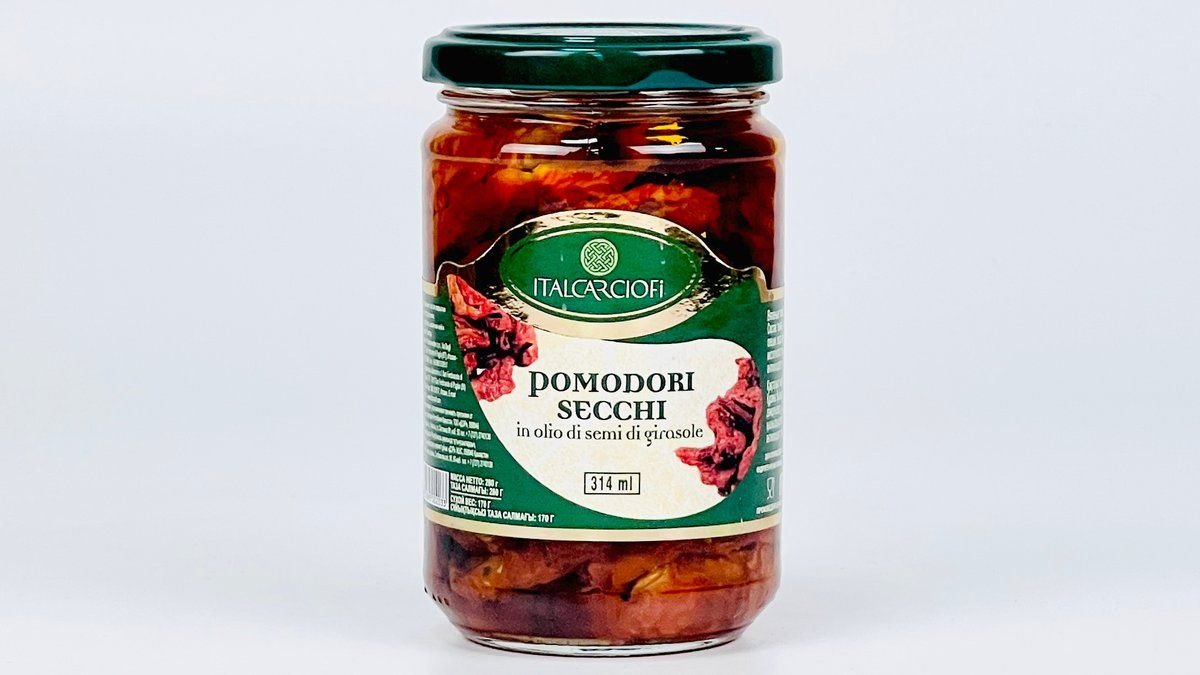 Вяленые помидоры Italcarciofi в масле стеклянная банка, 314 мл