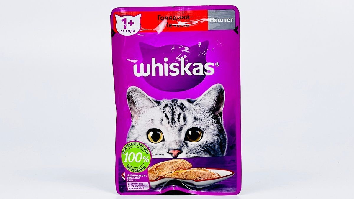 Корм для кошек Whiskas Паштет с говядиной и печенью 75 г