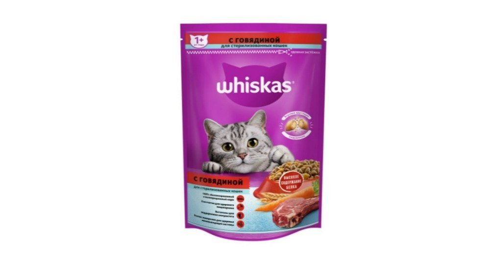 Корм для стерилизованных кошек Whiskas Говядина 350 г