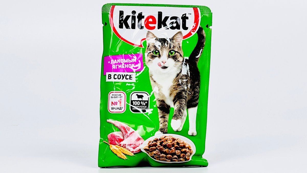 Kitekat, Корм для кошек с ягнёнком в соусе, 85 г