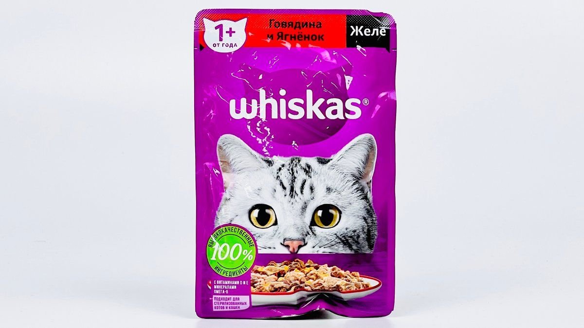 Корм для кошек Whiskas желе с говядиной и ягненком 75 г