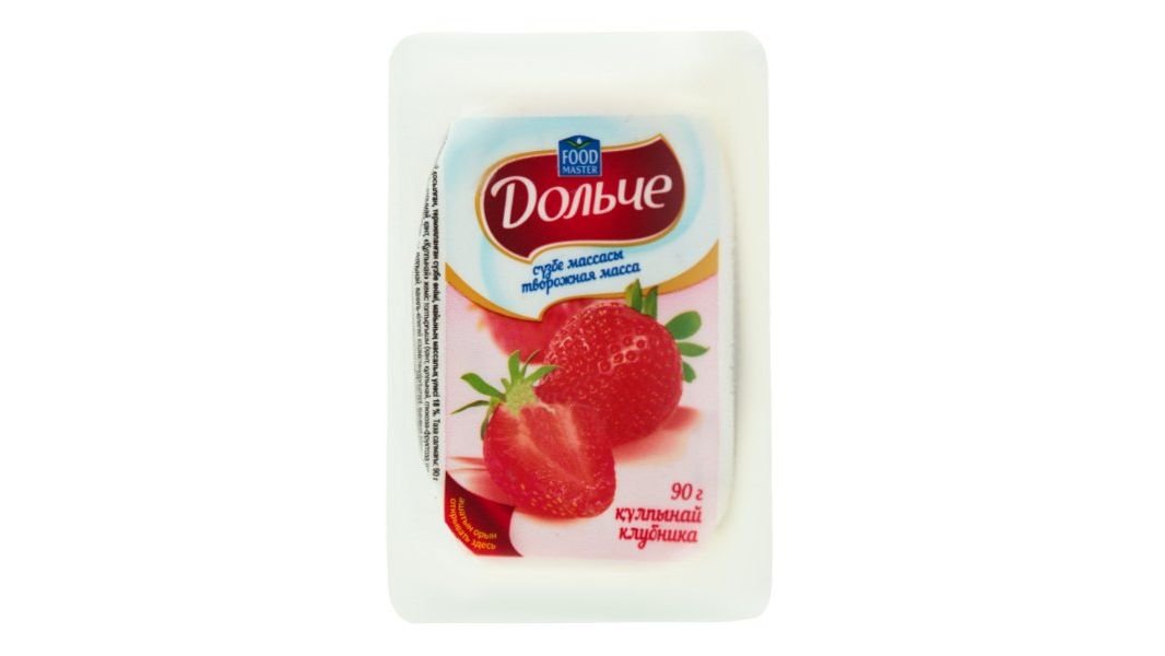Масса твор Foodmaster живой клубника 18% 90 г