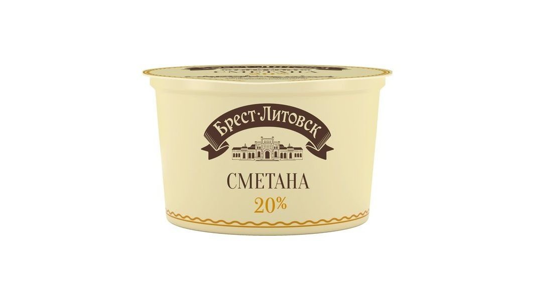 Сметана Брест литовск 20% 180 г