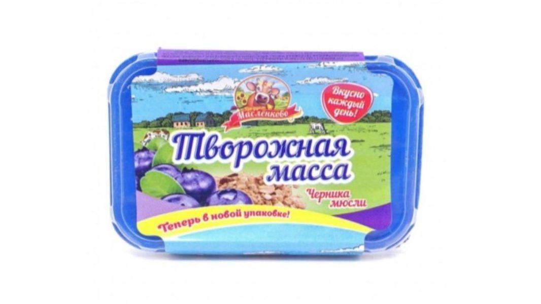 Масса десертная Маслёнково черника и Мюсли 350 г пл/ван