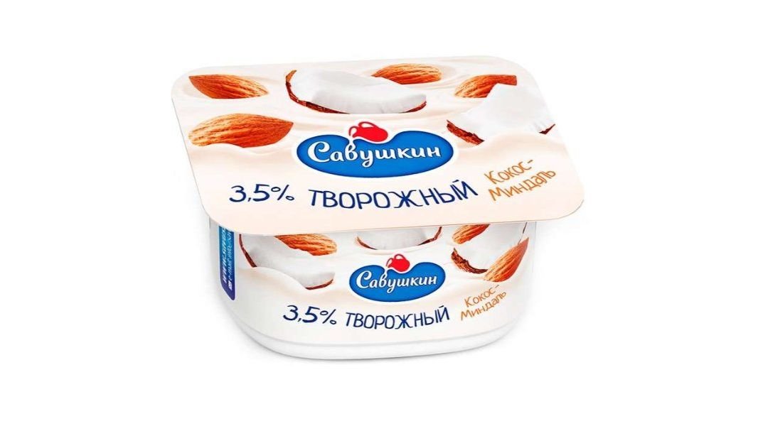 Творожок Савушкин кокос-миндаль 3,5% 120 г