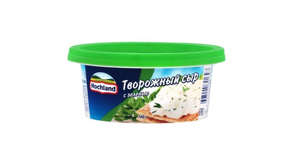 Сыр творожный Hochland с зеленью, 140 г