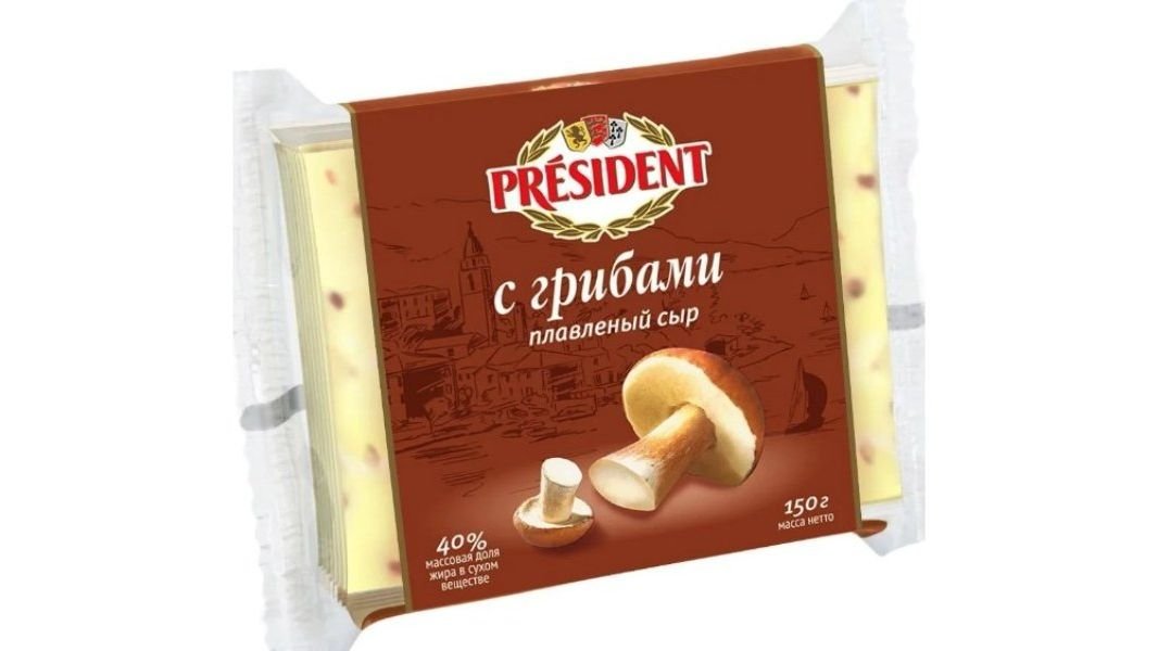 Сыр плавленный President Грибы 40% 150 г в/у