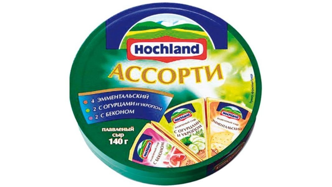 Сыр плавленый Hochland Ассорти зеленый 140 г