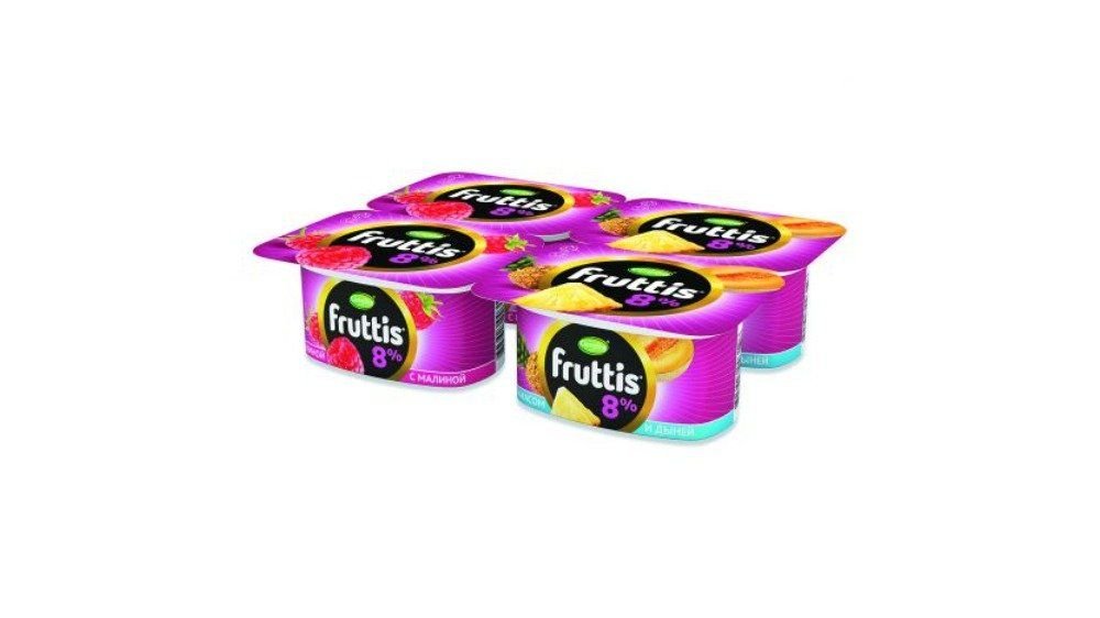 Йогурт CAMPINA Fruttis Малина ананас и дыня 115г п/у