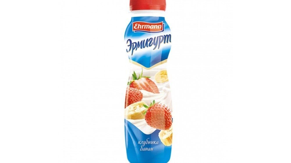 Йогурт питьевой Эрмигурт клубника/банан 1.2% 290 г