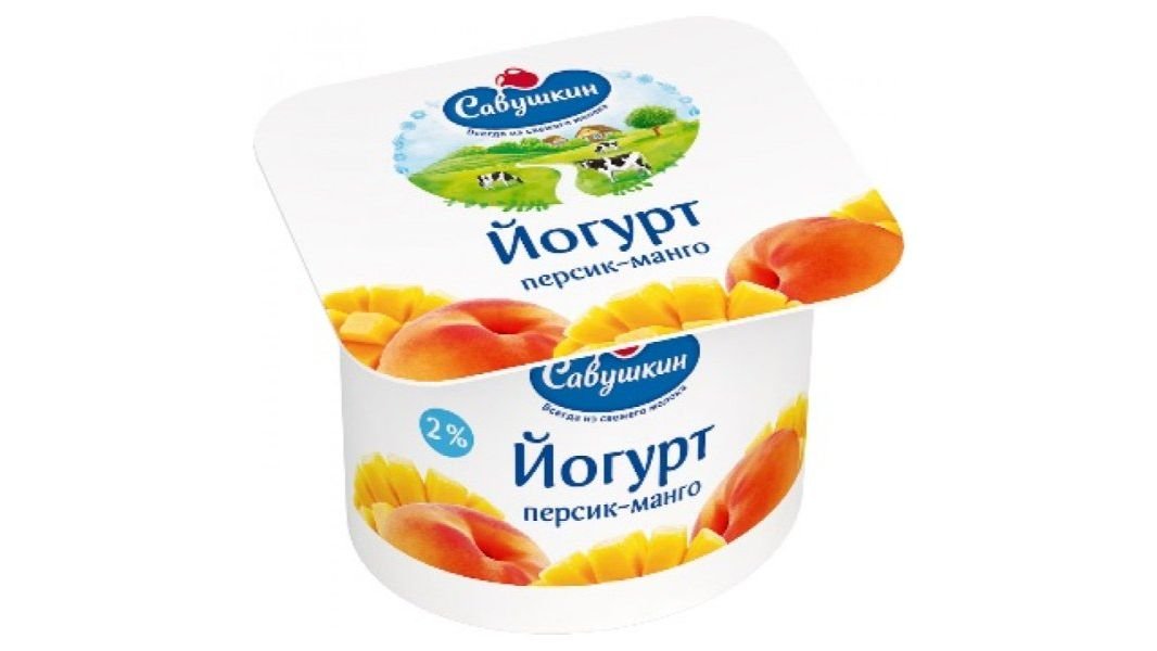 Йогурт Савушкин персик-манго 2% 120 г
