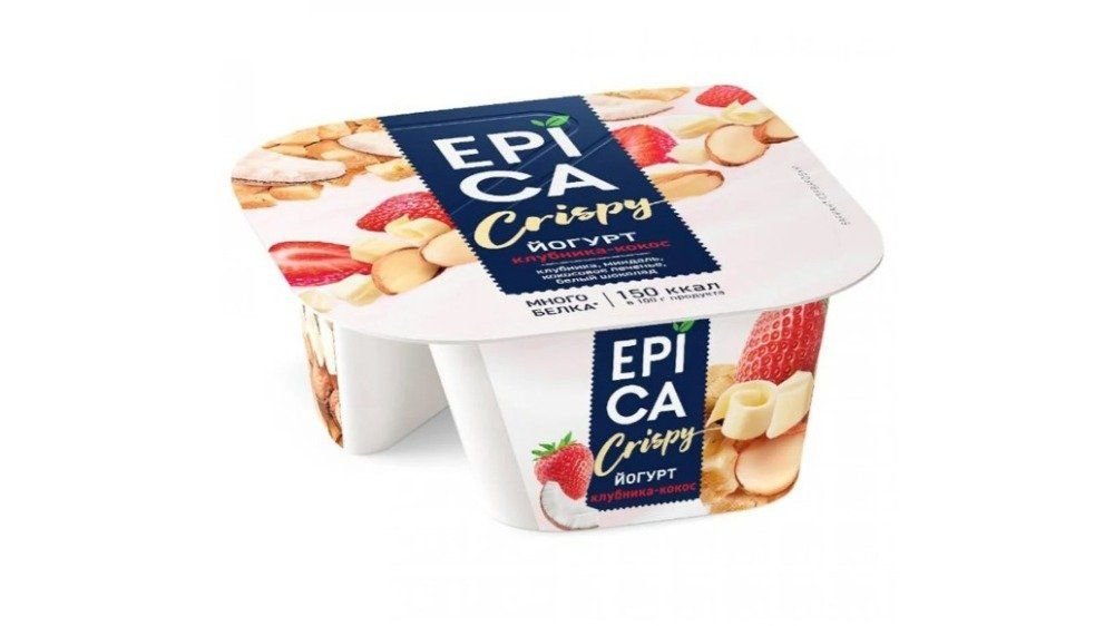 Йогурт Epica crispy клубника кокос 7,3% 138г