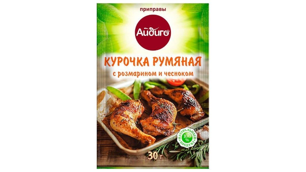 Приправа Айдиго курочка румян розмарин и чеснок 30 г