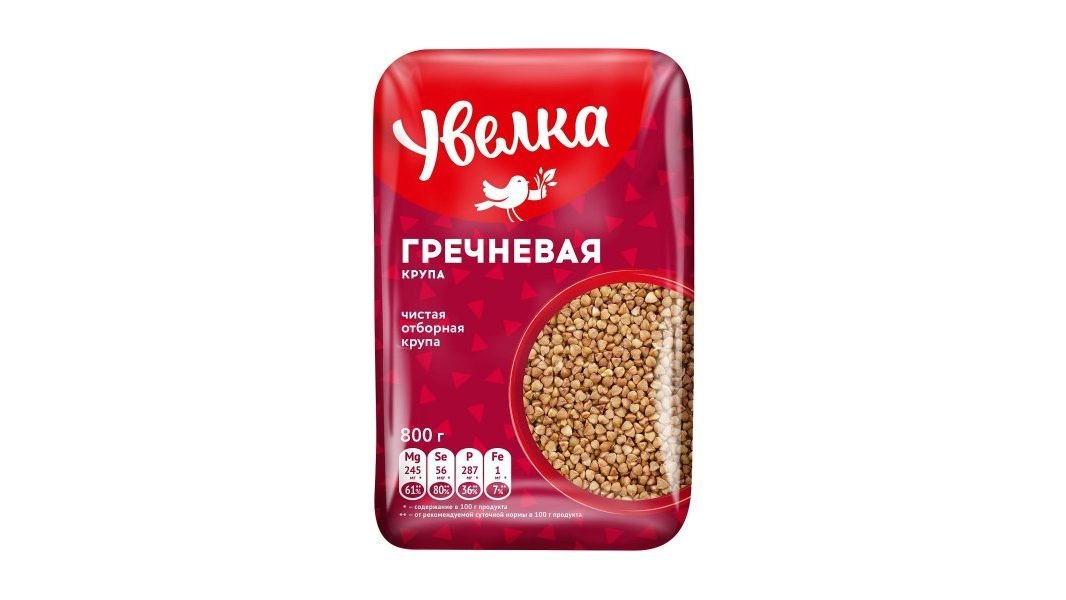Крупа гречневая Увелка экстра отборная ядрица 800 г