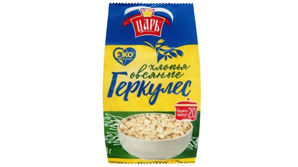 Хлопья Царь овсяные геркулес в коробке, 400 г