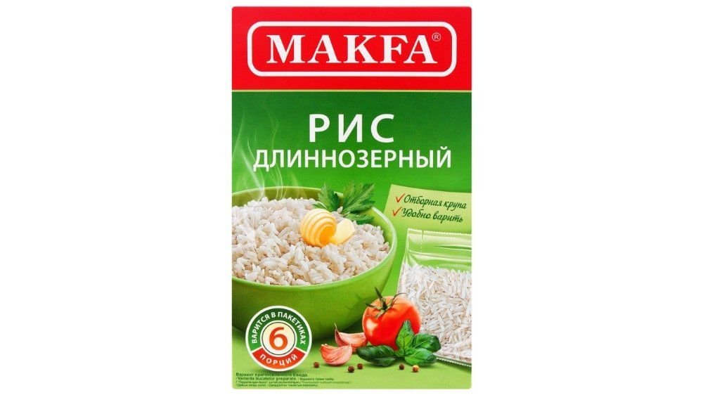 Крупа рисовая Makfa длиннозерный виках 400 г
