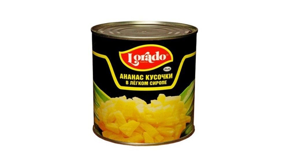 Ананас Lorado кусочки в легком сиропе 850 мл