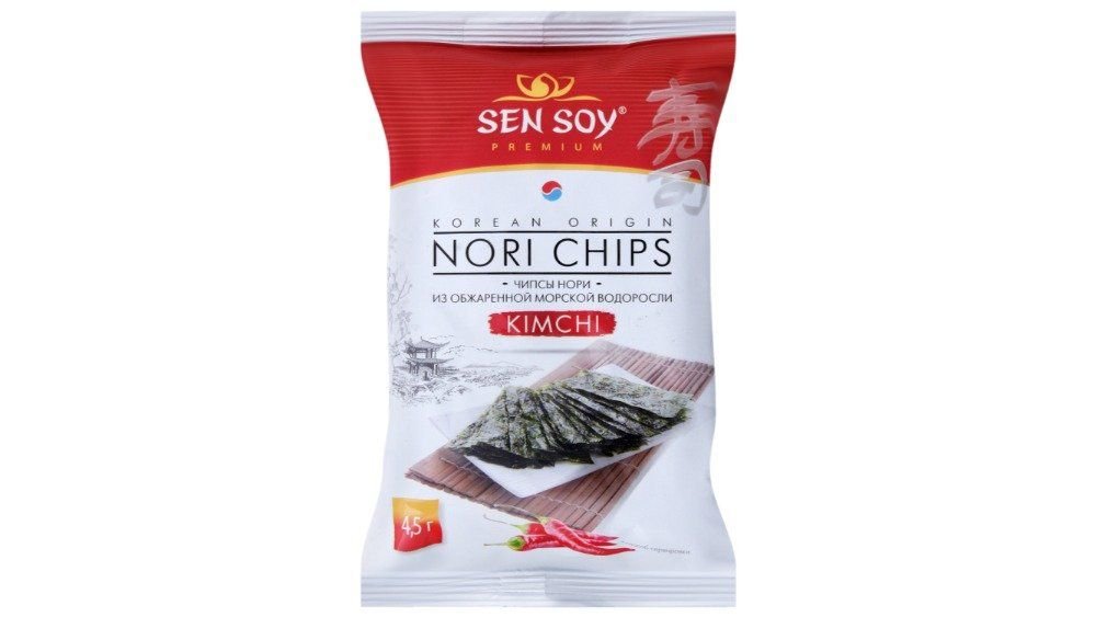 Чипсы нори из морской капусты Kimchi Sen Soy 4,5г