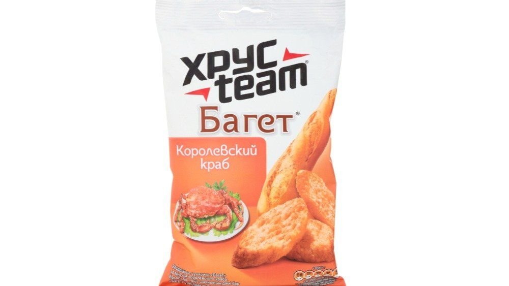 Сухарики Хрустим багет королевский краб, 60 г