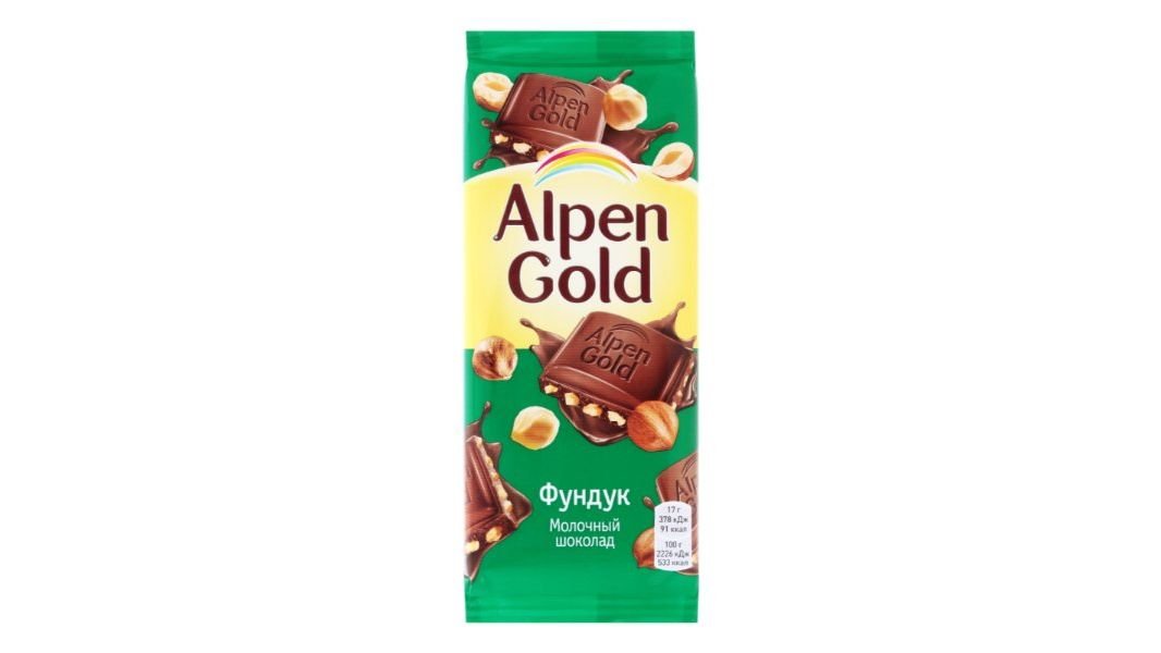 Шоколад ALPEN GOLD Молочный с фундуком 80г м/у