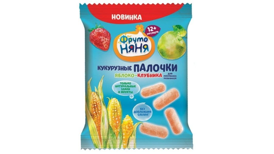 Палочки кукурузные фрутоняня яблоко и клубника 20 г