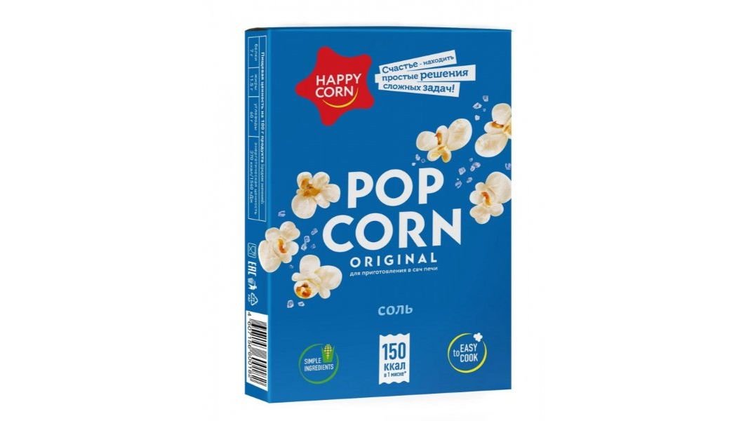 Попкорн Happy corn с солью для свч карт/кор 100 г