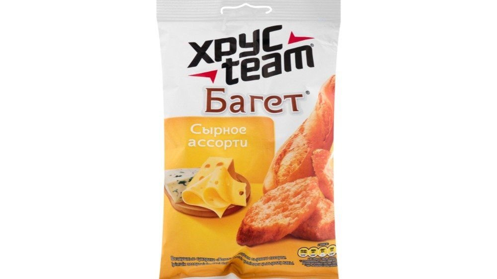 Сухарики ХРУСTEAM Багет Сырное ассорти 60г м/у