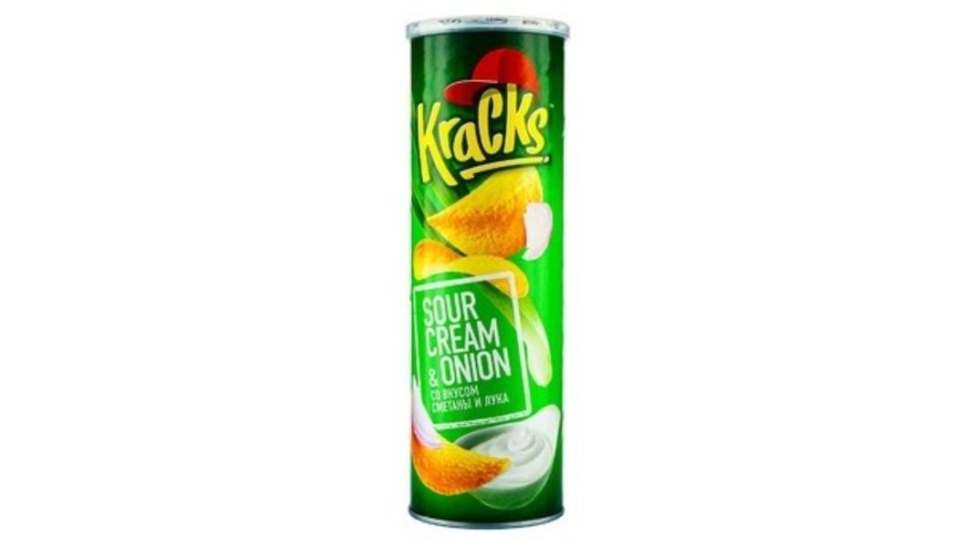 Чипсы KRACKS Сметана и лук 160г ж/б