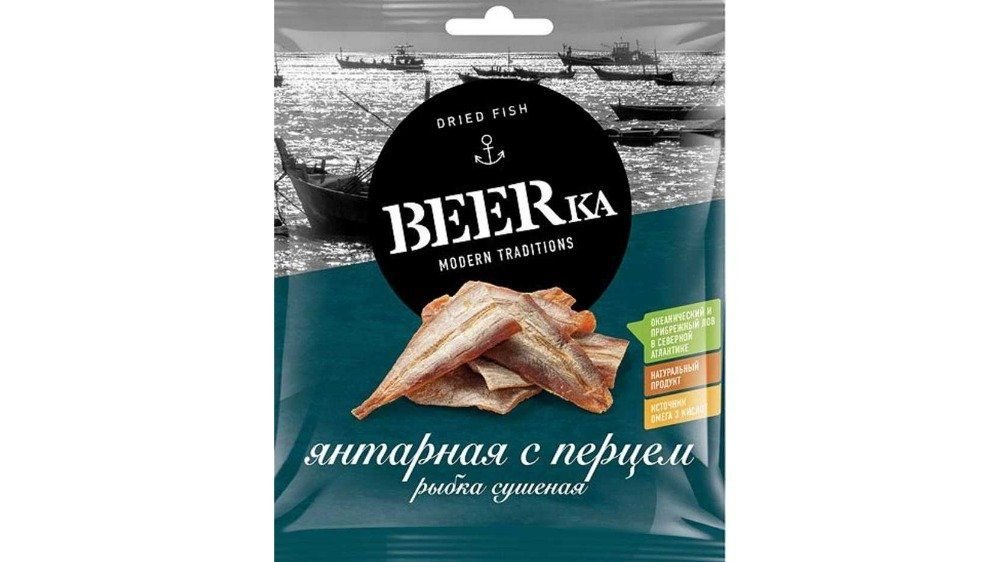 Рыбка BEERKA Янтарная с/в филе с перцем 40г м/у
