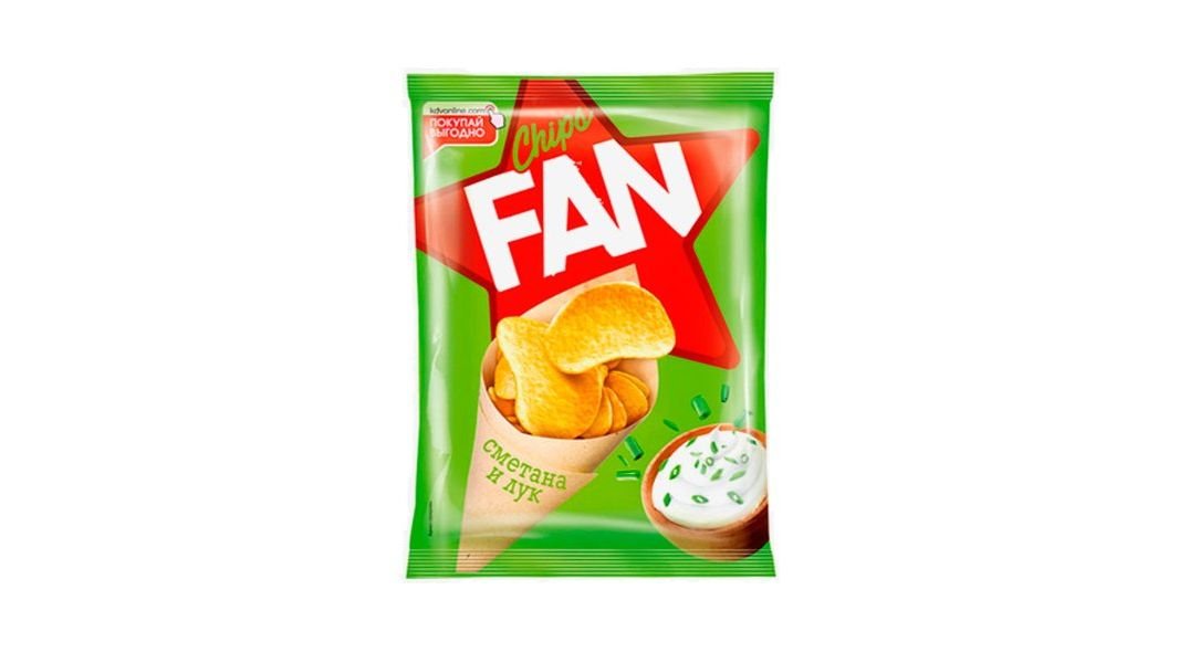 Чипсы fan сметана-лук 65 г пак
