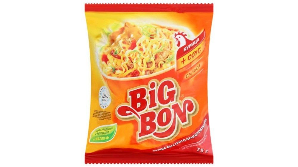 Лапша Big-Bon с курицей и соусом Сальса 75 г