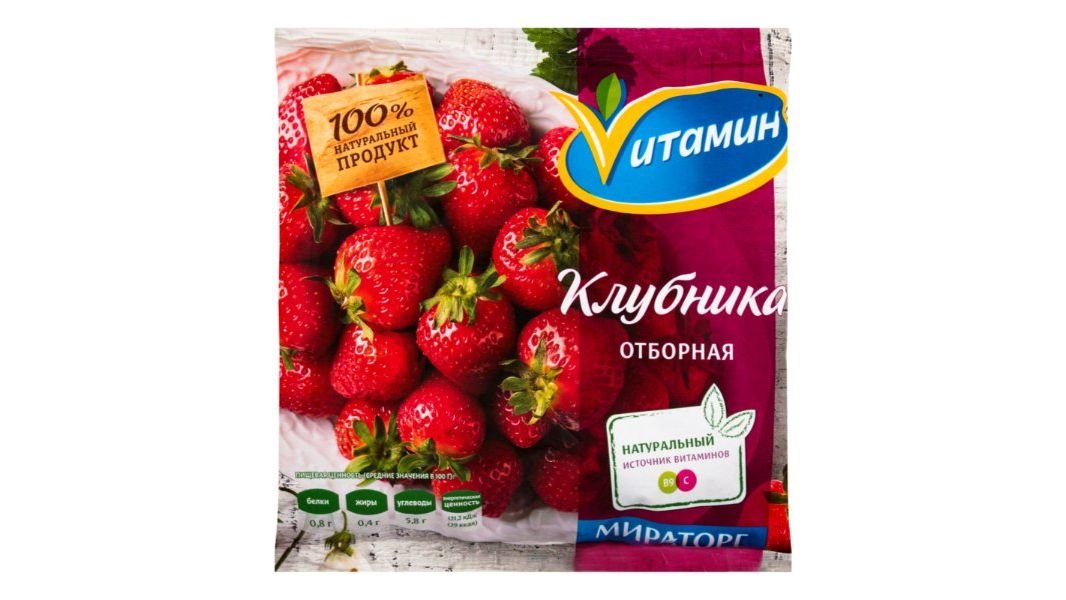 Клубника замороженная отборная Мираторг 300 г