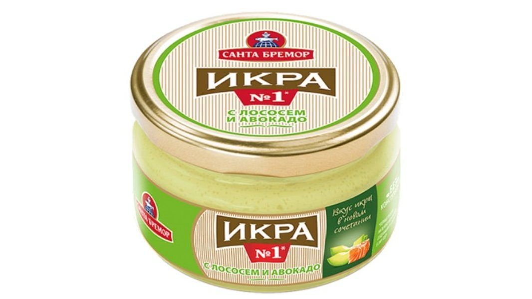 Икра мойвы Санта бремор лосось авокадо 180 г с/б
