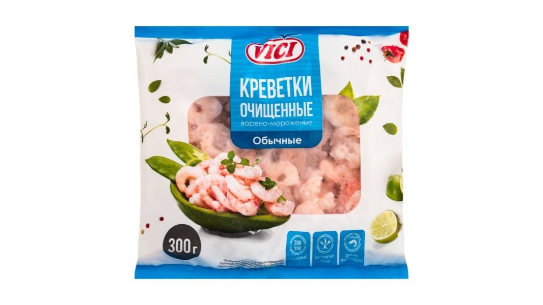 Креветки Vici очищенные замороженные, 300 г