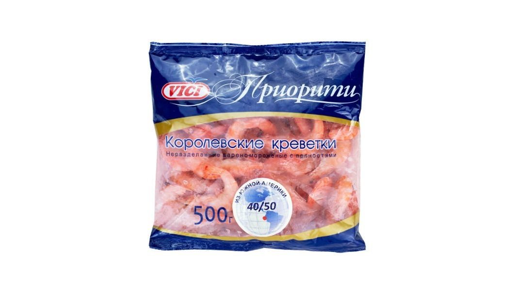 Креветки королевские Vici в панц в/м 40/50 500 г