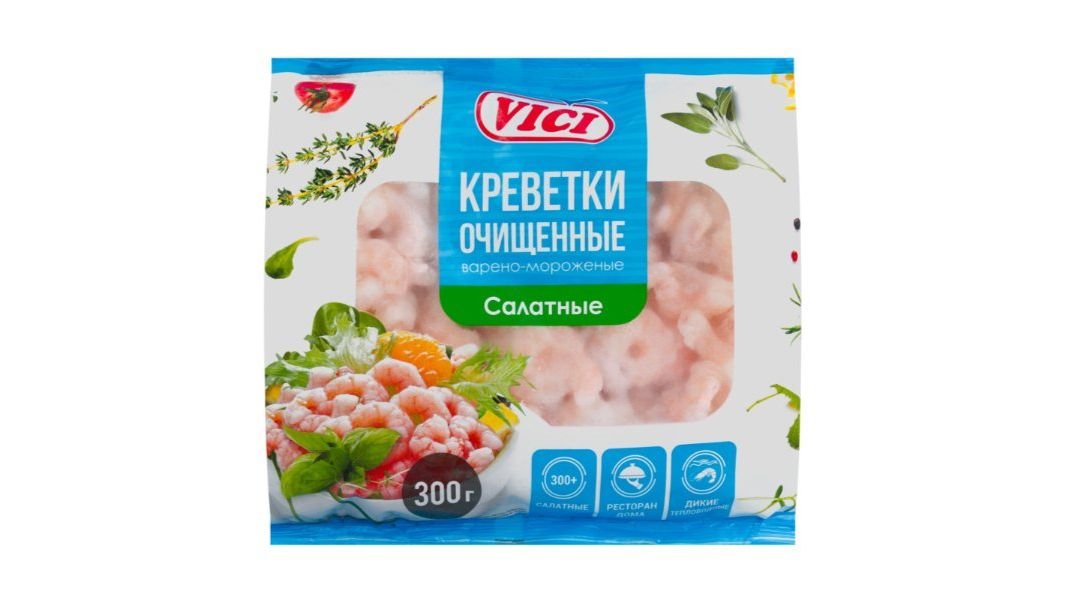Креветки Vici Салатные варено-мороженые 300 г