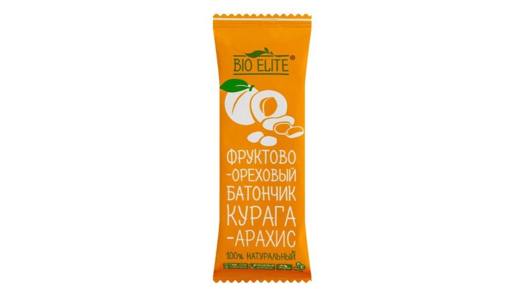 Батончик Bio Elite фруктово-орех курага Арахис 35 г