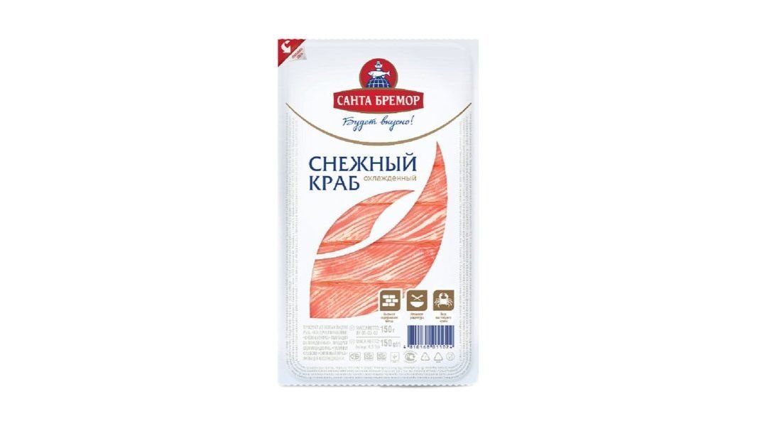 Палочки крабовые Санта бремор снежный краб охл 150 г пакет