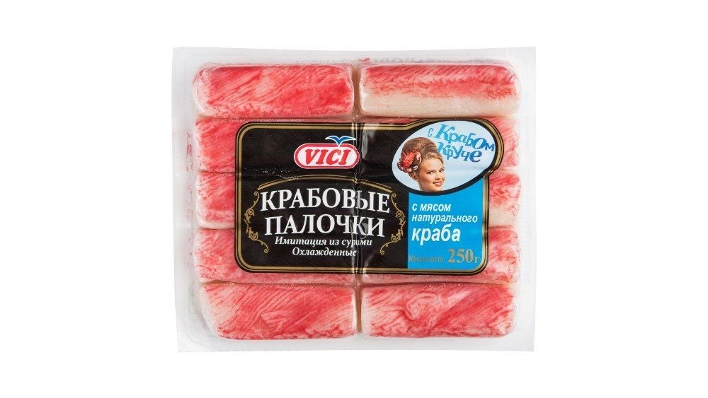 Палочки крабовые Vici с мясом натурвльного краба, 250 г