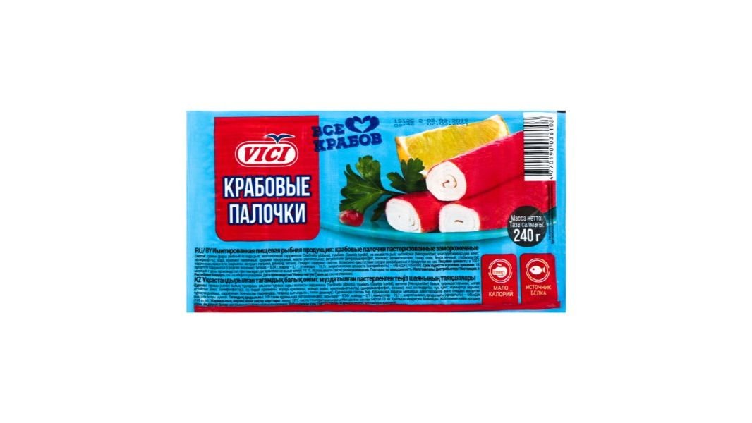 Палочки крабовые Vici душа океана зам 240 г