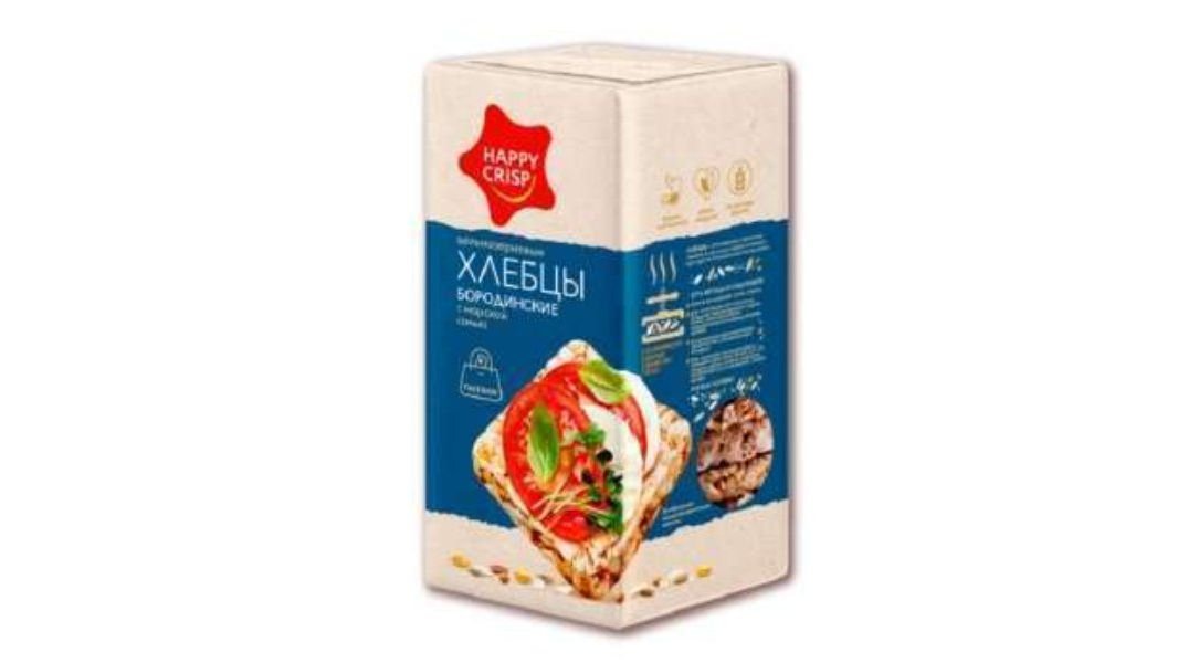 Хлебцы Happy Crisp бородинские Морская соль 60 г пакет