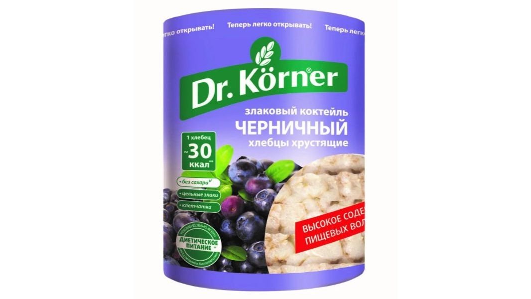 Хлебцы Dr Korner злаковый Коктейль черничный 100 г