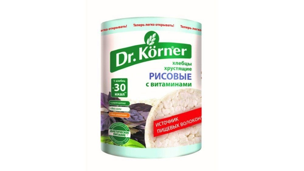 Хлебцы Dr Korner рисовые с витаминами, 100 г