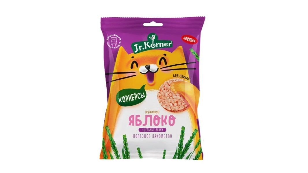 Хлебцы Jr.Korner Хрустящие рисовые мини Хлебцы с ябл Соком 30 г